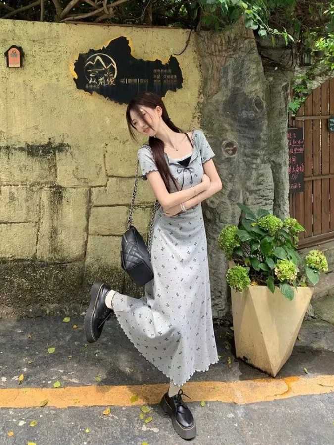 Фотография №1 товара Женские летние платья с коротким рукавом и цветочным принтом, 2
