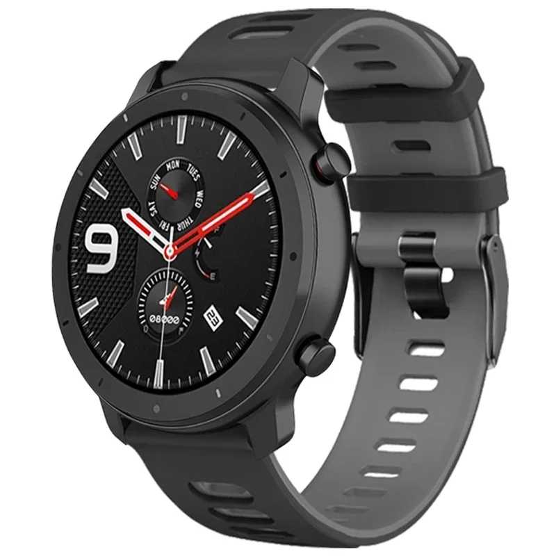 Фотография №3 товара Силиконовый ремешок 22 мм/20 мм для Amazfit GTR 47MM/2e/Stratos 3,