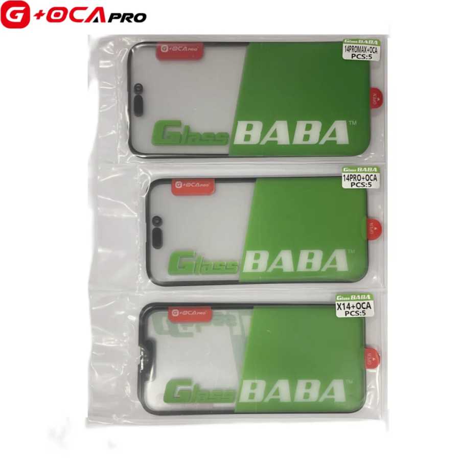 5 шт. Стеклянные линзы GLASS BABA G+OCA 2-в-1 для iPhone 12 13 11 14 Plus 15 16 Pro Max Mini X XS XR MAX LCD Touch Lens Украшения для мобильных телефонов