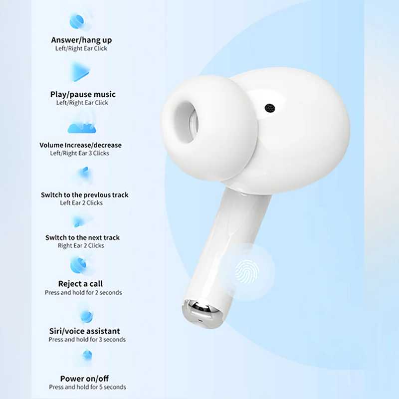 Фотография №5 товара Беспроводные Bluetooth-наушники Air Pro 2025, TWS-гарнитура, Hi-Fi наушники с шумоподавлением,