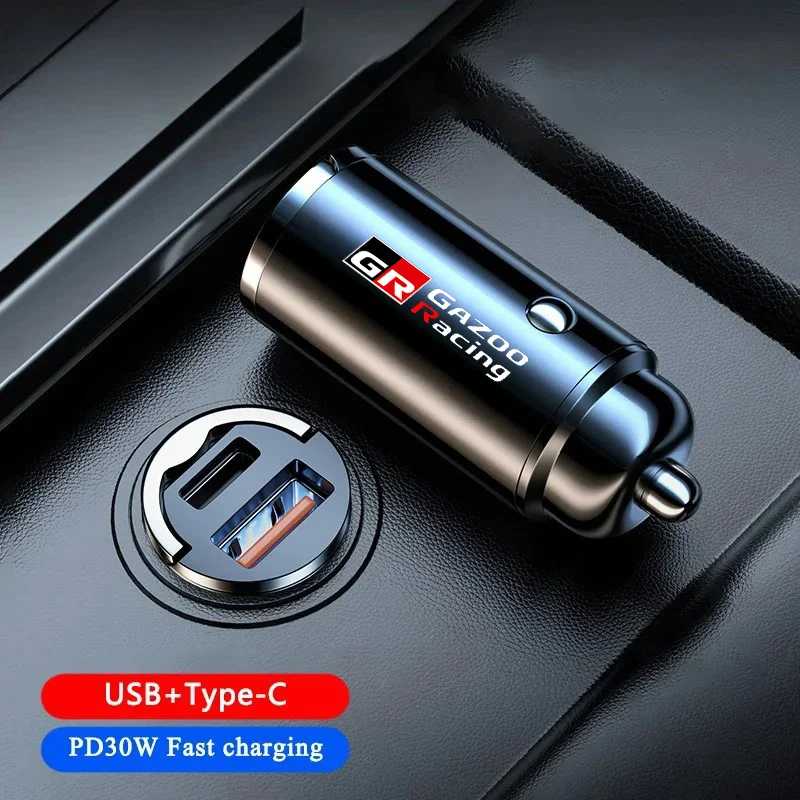 Автомобильное зарядное устройство USB PD Type C, быстрая зарядка, быстрая зарядка для Toyota GR Sport Gazoo Racing RAV4 C-HR Mirai, автомобильные аксессуары Внешние аксессуары