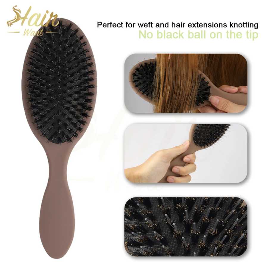 Фотография №1 товара Щетка для наращенных волос Hair Want с нейлоновыми зубцами, для