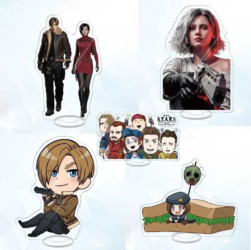 Акриловая подставка-фигурка Resident Evil RE4 в стиле аниме, оригинальный декор для стола, подарок для фанатов, классический мультяшный дизайн Товары АСГ