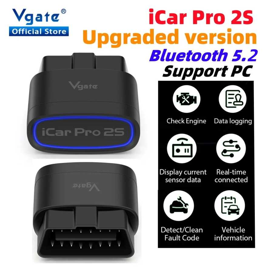 Новый Vgate ICar Pro 2S ELM327 Bluetooth 5.2 для Android/iOS/ПК, диагностический инструмент OBD2, обновленный автомобильный сканер ELM327 V2.3 Инструмент для ремонта автомобилей
