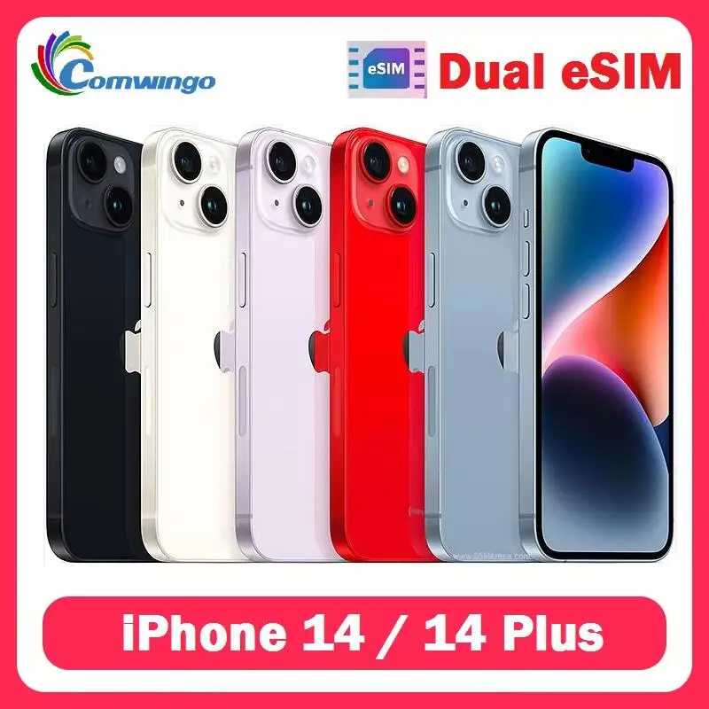 Apple iPhone 14/14 Plus 6 ГБ ОЗУ 128/256 ГБ ПЗУ Версия для США Dual eSIM OLED Face ID NFC A15 5G мобильный телефон iphone14 14plus Б/У и восстановленные телефоны