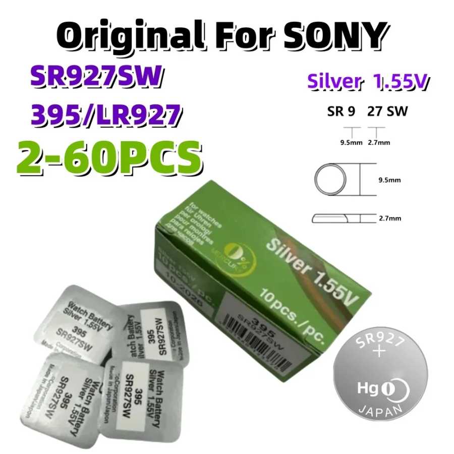 2-60 шт. оригинальные для Sony SR927SW AG7 395 LR927 395A 1,55 В литиевые батареи кнопочный аккумулятор для часов игрушки контрольный калькулятор игрушка Аксессуары и запчасти