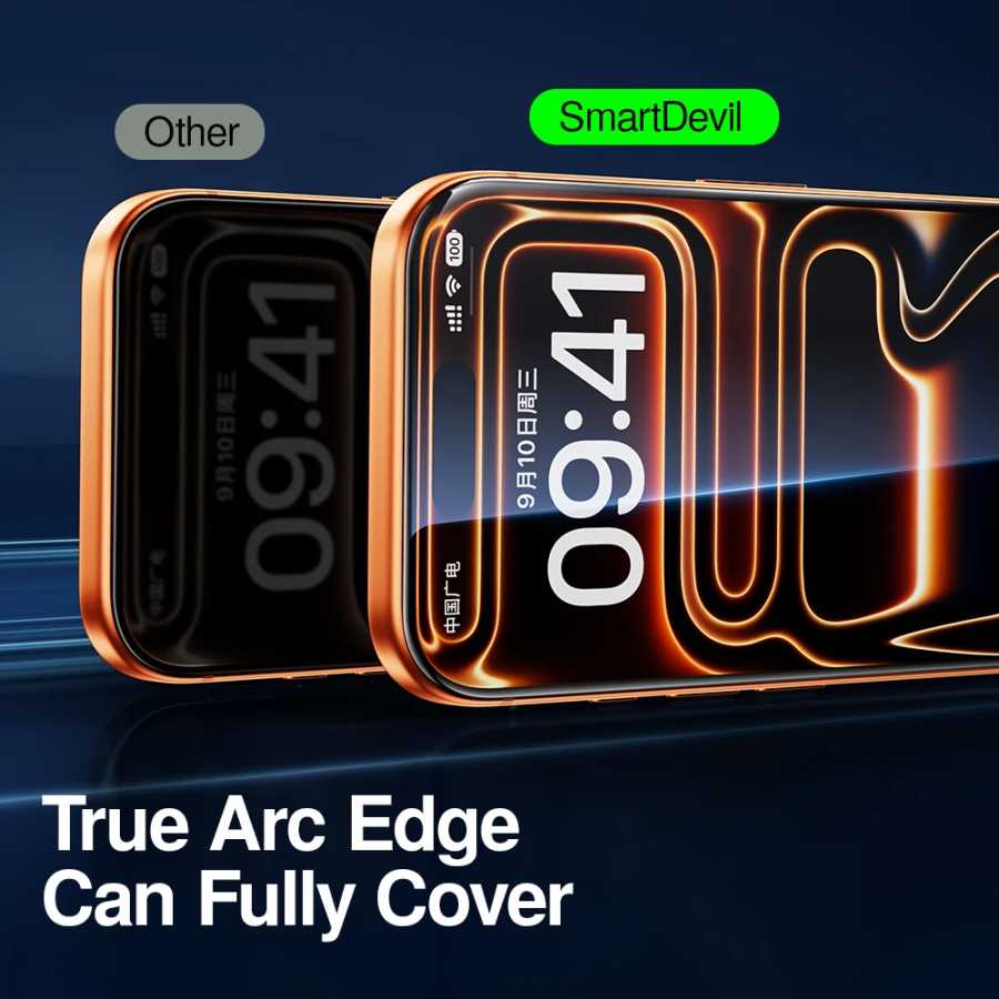 Фотография №1 товара Закаленное стекло SmartDevil с полным покрытием для iPhone 17 17Pro