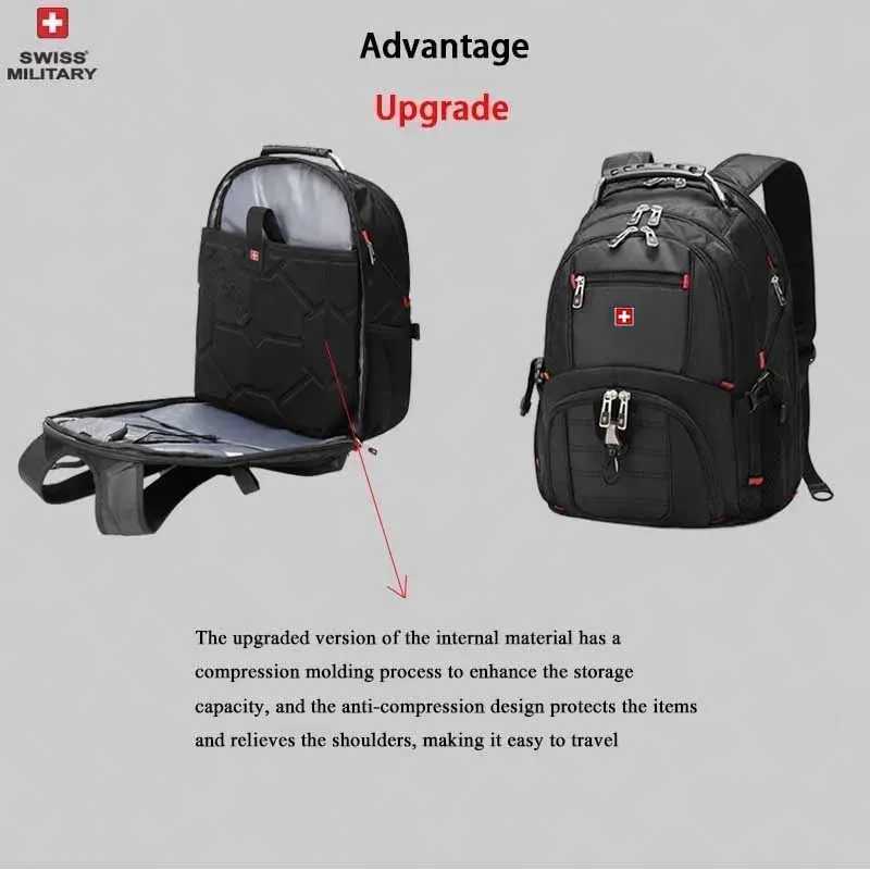 Фотография №4 товара Рюкзак для ноутбука SWISS 17' с водонепроницаемым USB-портом для зарядки,