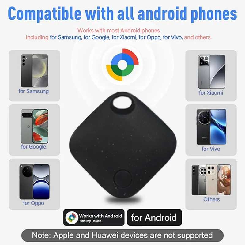 Bluetooth GPS-трекер для устройств Android, тег работает с приложением Google Find Hub, искатель ключей, смарт-тег для домашних животных для Xiaomi Samsung Motorola Доступ к автоматизации здания