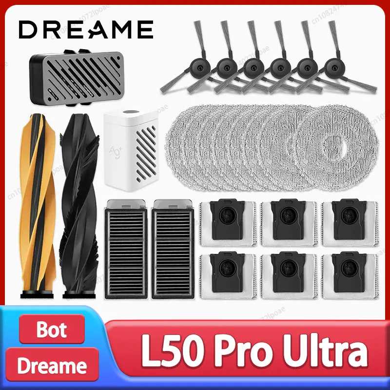 Dreame L50 Pro Ultra Робот-пылесос Сменные аксессуары Основная боковая щетка Швабра Ткань Hepa Фильтр Мешок для пыли Запчасти Запчасти для бытовой техники