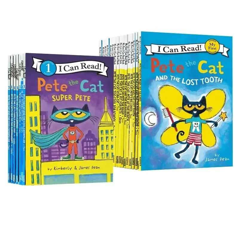 27 книг/набор, самые полные 27 томов, книга Pete Cat Book с английскими картинками, Pete The Cat I Can Read Free Audio Книги