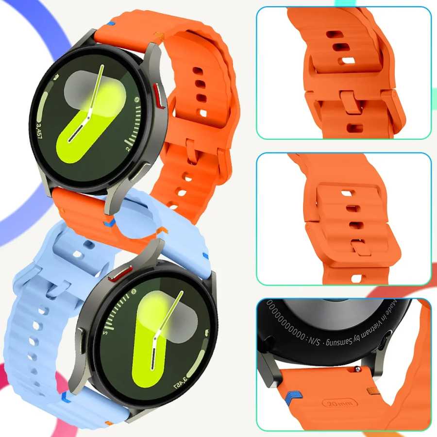 Фотография №2 товара Силиконовый ремешок Sport Wave 18/20/22 мм для Garmin Forerunner 970,