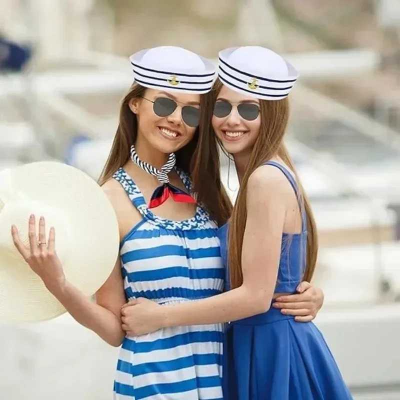 Фотография №4 товара Комплект из 1 шт.: Шляпа капитана яхты, матросская фуражка, шарф,