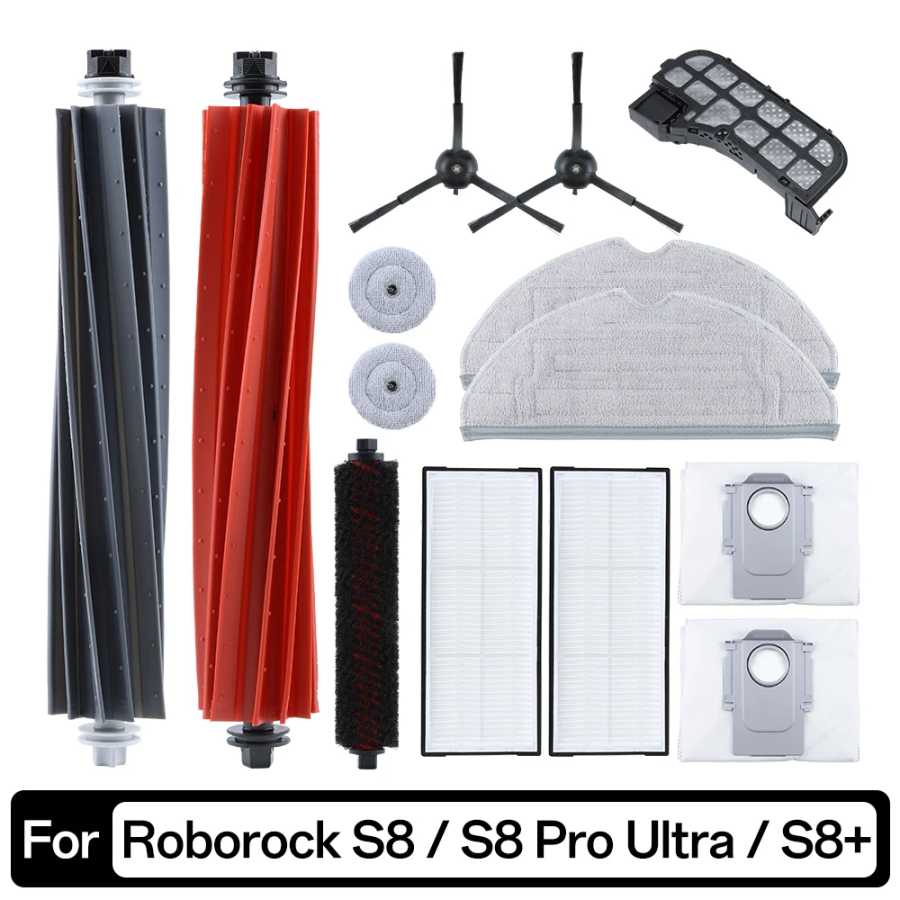 Для Roborock S8 S8 Pro Ultra S8+ Робот-пылесос Аксессуары Основные боковые щетки Салфетки для швабры HEPA-фильтры Мешки для пыли Сменные детали Запчасти для бытовой техники