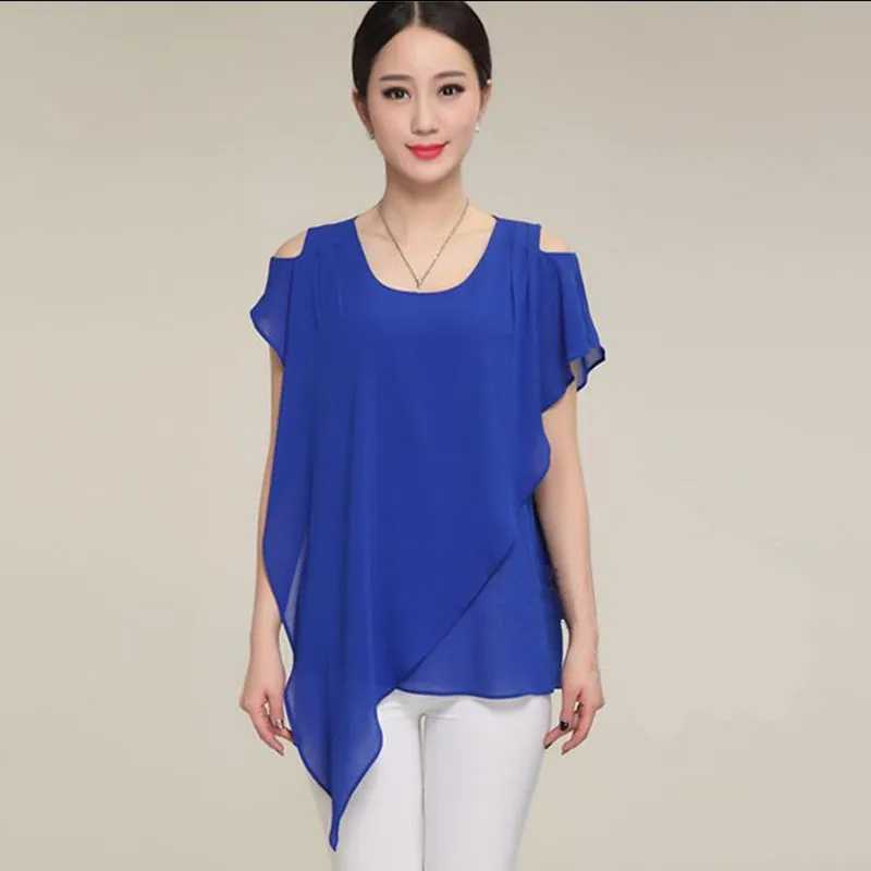 Асимметричные шифоновые рубашки больших размеров blusa mujer blusa feminina baratinha, белая шифоновая рубашка blusas elegantes femeninas Блузки и рубашки по индивидуальному заказу