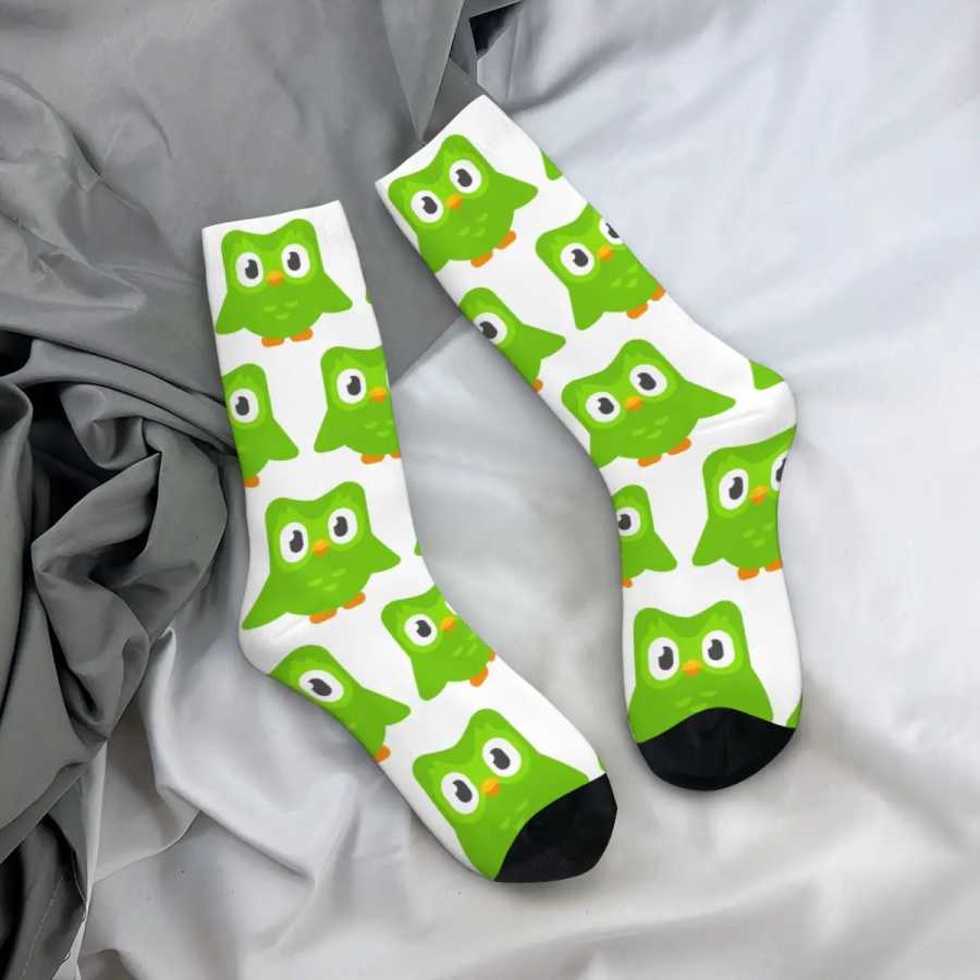 Фотография №3 товара Носки Duolingo Owl Duo, чулки высокого качества в стиле Харадзюку,