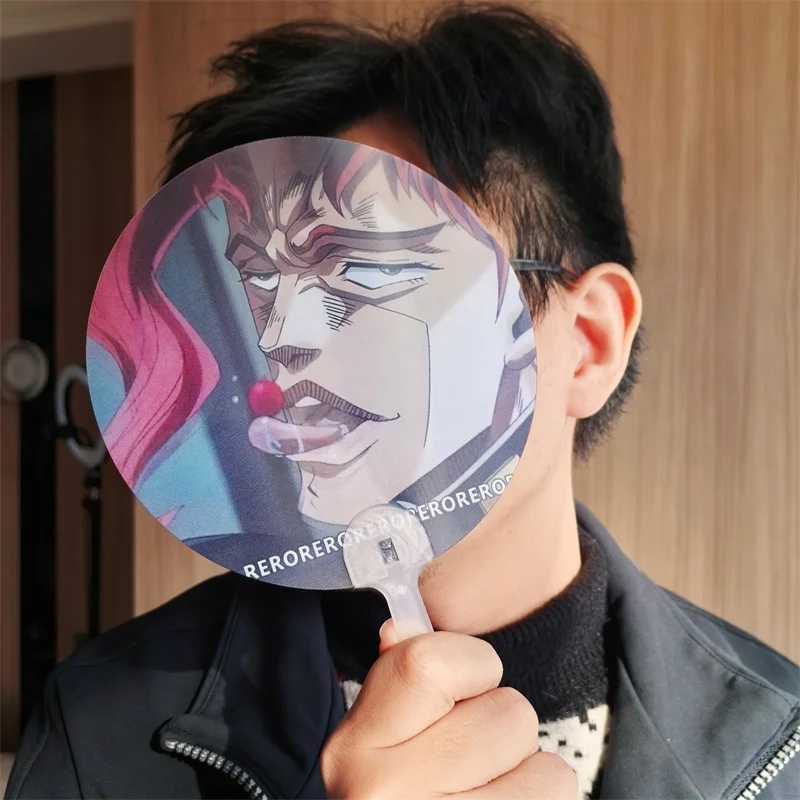 Веер для косплея &laquo;Аниме JOJO: Какёин Нориаки&raquo; с эффектом лентикулярной переливчатости, унисекс, креативный аксессуар для косплея, вечеринок и повседневного использования Аксессуары для косплея