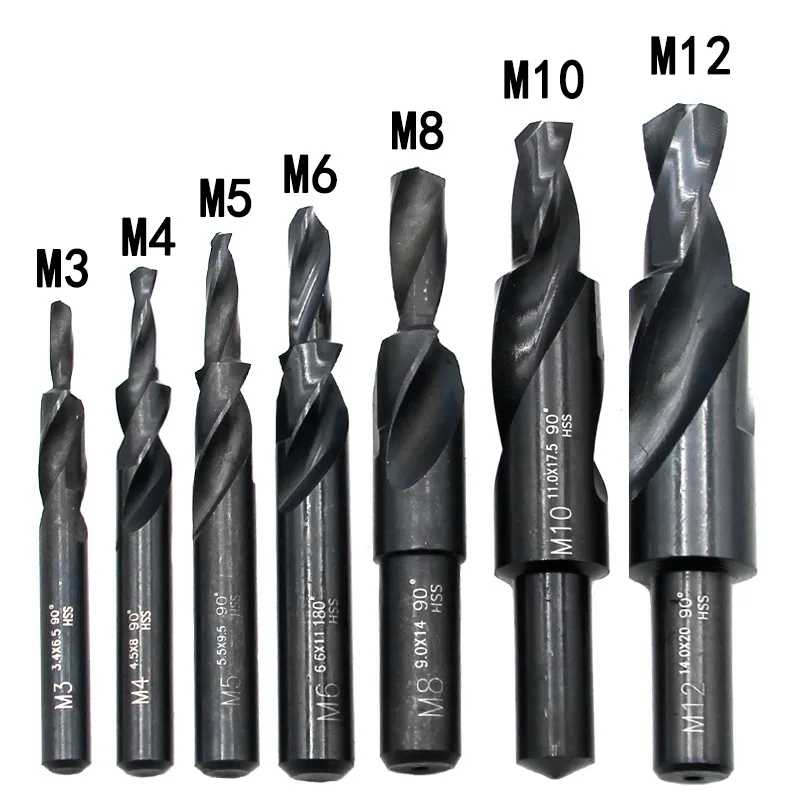 Фотография №1 товара 90 &deg; /180 &deg; Двухступенчатые ступенчатые сверла M2 HSS M3~M12,