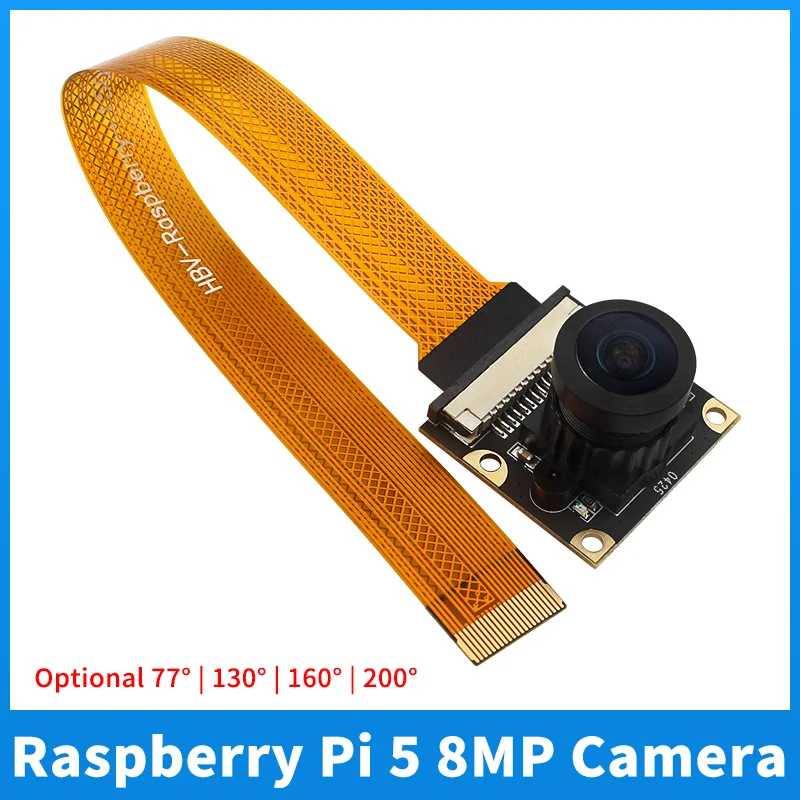 Веб-камера Raspberry Pi 5 8 Мп IMX219 с датчиком и интерфейсом CSI, 77 &deg;, 130 &deg;, 160 &deg;, 200 &deg;, для Raspberry Pi 5 Zero W, 2 Вт Компьютерные комплектующие