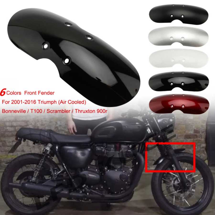 Короткое переднее крыло-маска для мотоцикла Cafe Racer, 5 цветов, защита от брызг, обтекатель, подходит для Triumph Scrambler 01-16 Запчасти для мотоцикла