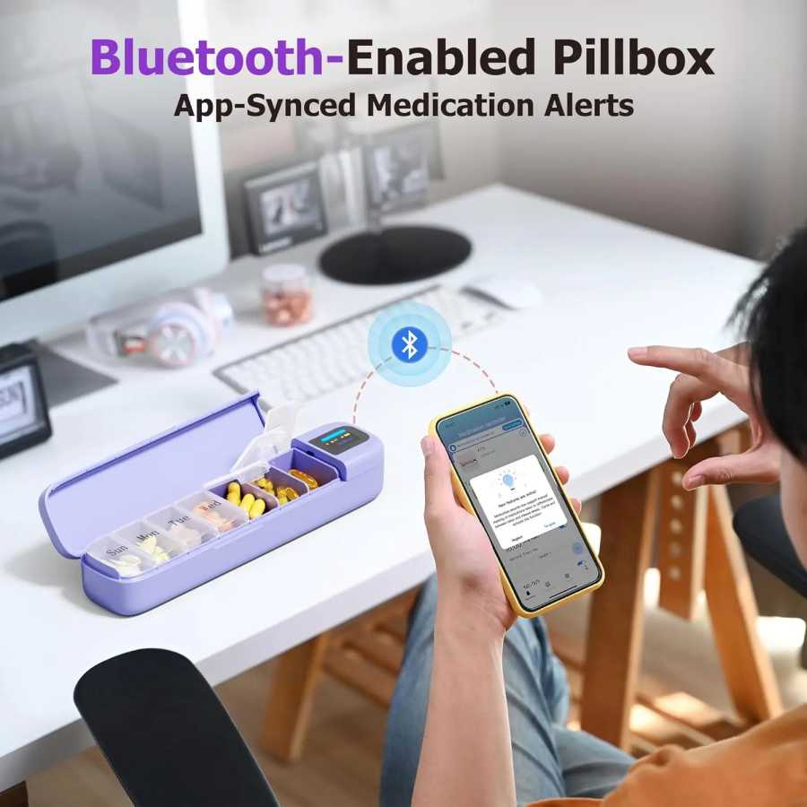 Фотография №2 товара Умный органайзер для таблеток на 7 дней с Bluetooth-будильником, напоминанием
