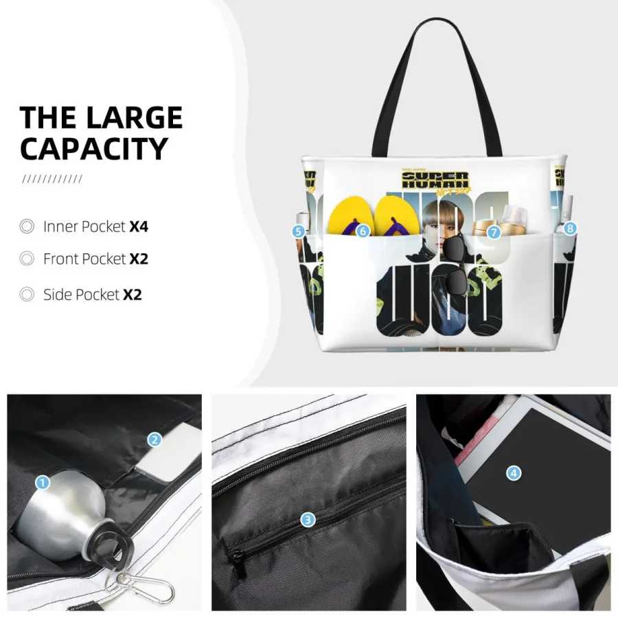 Фотография №1 товара Сумка-тоут NCT 127 Jungwoo Superhuman Beach Tote Bag, большая спортивная