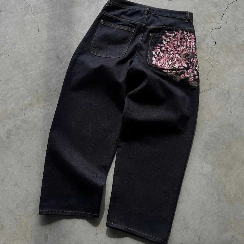 Фотография №1 товара Y2K Мешковатые джинсы Cherry Blossom Selvedge Джинсовые брюки с вышивкой