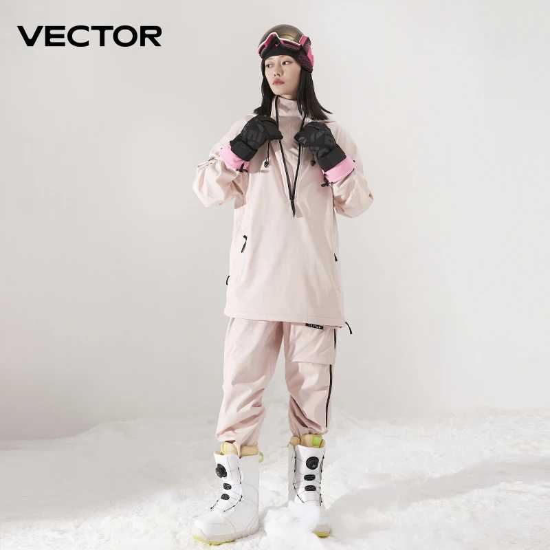 Фотография №3 товара VECTOR Мужская и женская однотонная лыжная куртка, лыжные штаны, теплые