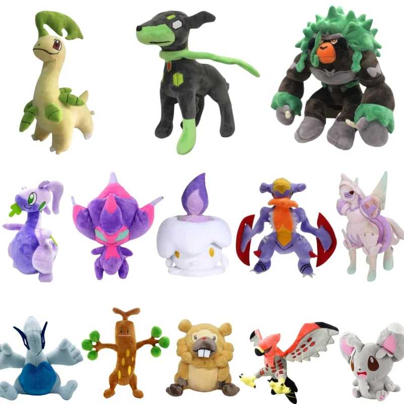 Аниме Фигурка покемона Zygarde Bayleef Rillaboom Bidoof Sudowoodo Litwick поскольку полюс Mega Garchomp Talonflame детские плюшевые игрушки подарки Мягкие игрушки