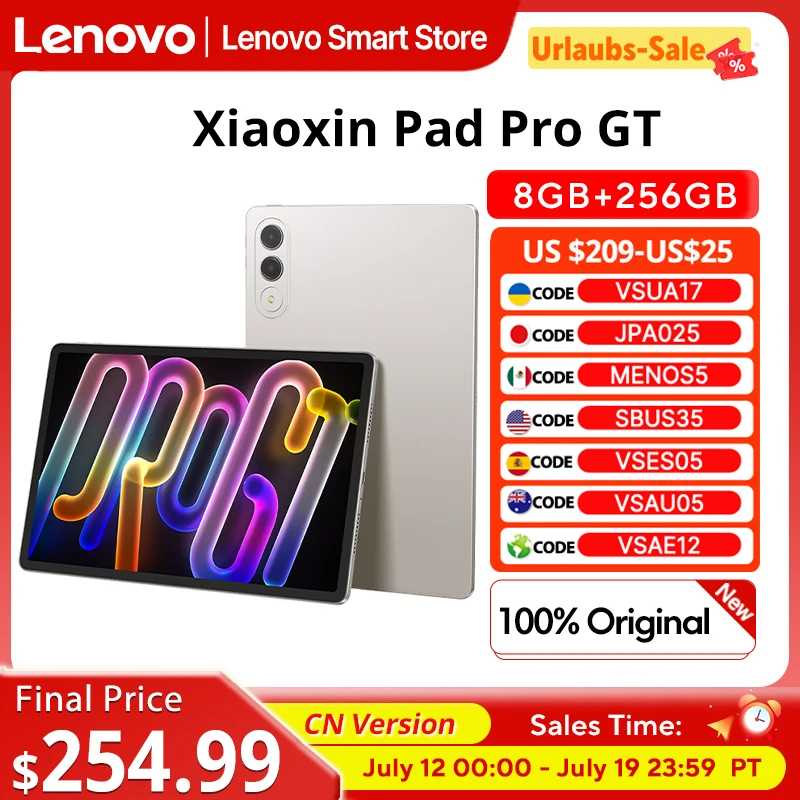 Новый оригинальный планшет Lenovo Xiaoxin Pad Pro GT 11,1 дюйма 3,2 К ЖК-дисплей 144 Гц, версия CN Snapdragon 8 Gen 3 Android 8860 мАч Pad PC Планшеты