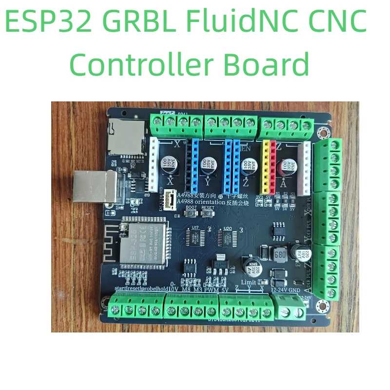 Плата управления для лазерного гравера ESP32 GRBL FluidNC CNC, 3-осевой/4-осевой модуль StepStick, выход импульсного управления 5В, внешний драйвер шагового двигателя Деревообрабатывающее оборудование и аксессуары