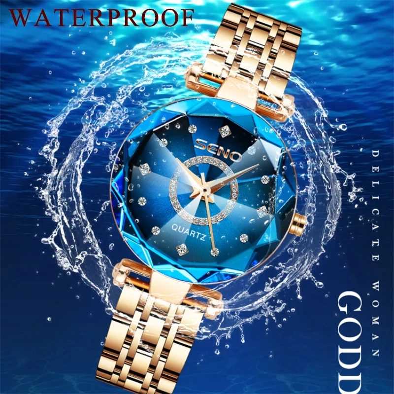 Фотография №4 товара SENO Ocean Star женские часы с кристаллами 2025, лучший бренд,