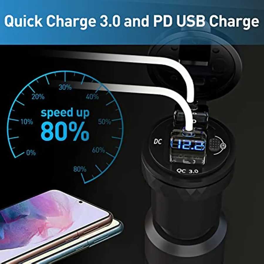 Фотография №2 товара DIN Hella Plug to USB C PD 3.0 QC 3.0