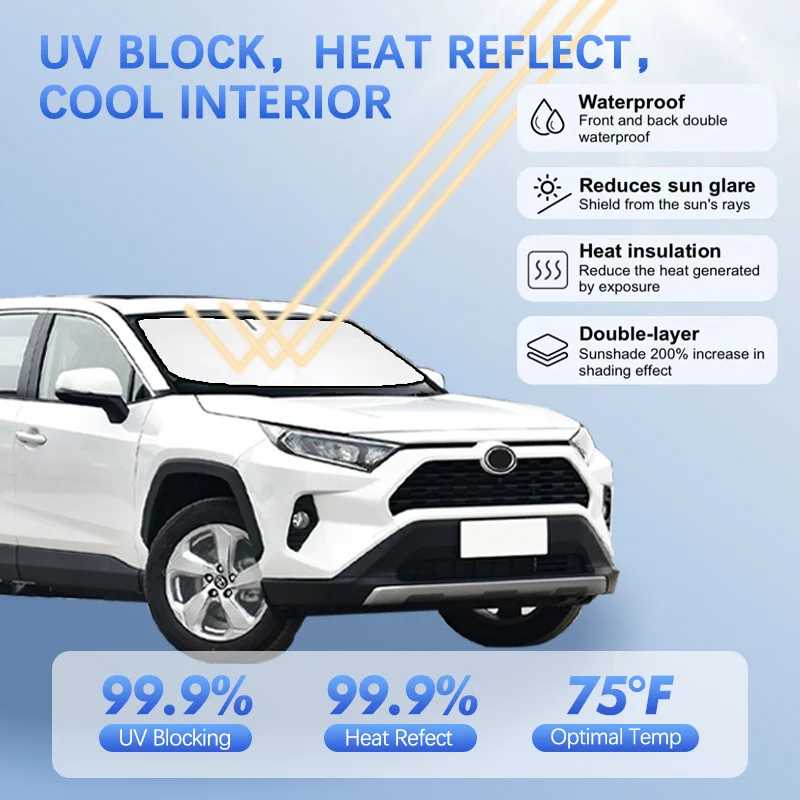 Солнцезащитный козырек на лобовое стекло автомобиля для Toyota RAV4 XA40 XA50, солнцезащитный козырек, защитные блоки, УФ-лучи, летние автомобильные аксессуары Внешние аксессуары