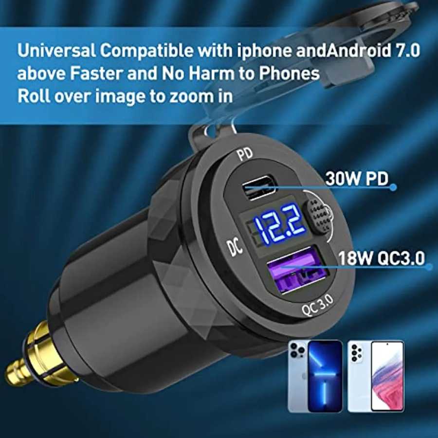 Фотография №1 товара DIN Hella Plug to USB C PD 3.0 QC 3.0