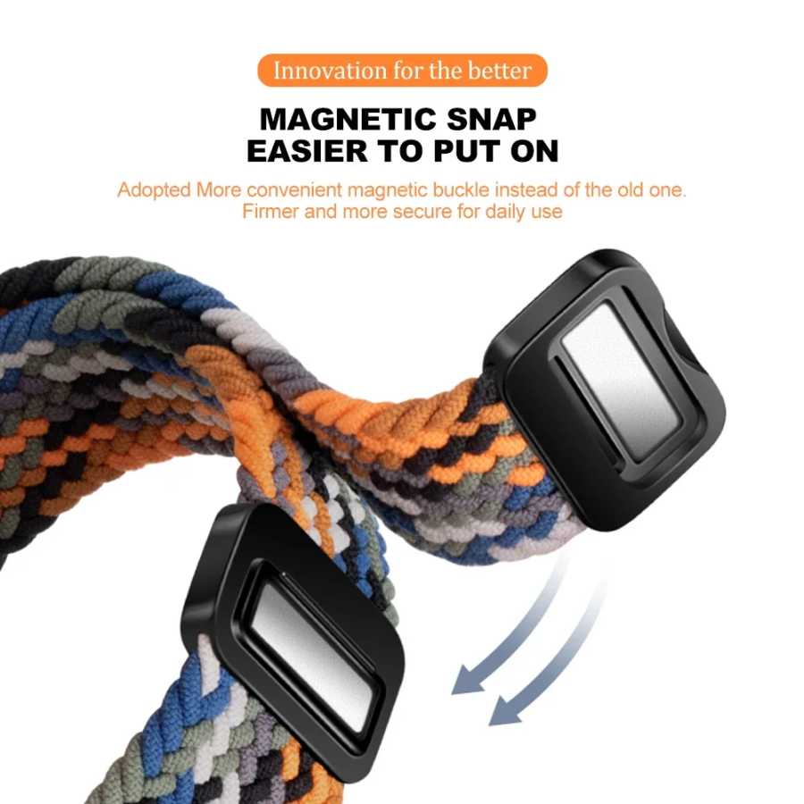 Фотография №3 товара Нейлоновый плетеный ремешок для часов Samsung Galaxy Fit 3, магнитный