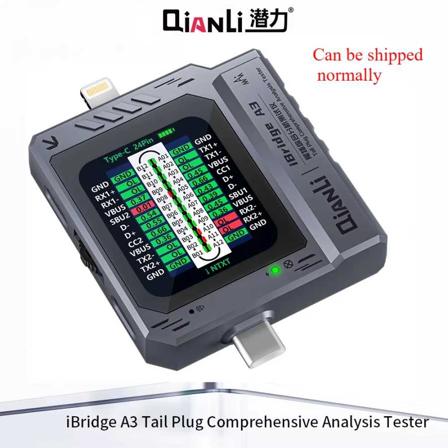 QIANLI iBridge A3 детектор хвостовой заглушки мобильного телефона Поддержка интерфейсов Lightning и Type-C для IPhone HUAWEI Samsung XM Наборы инструментов