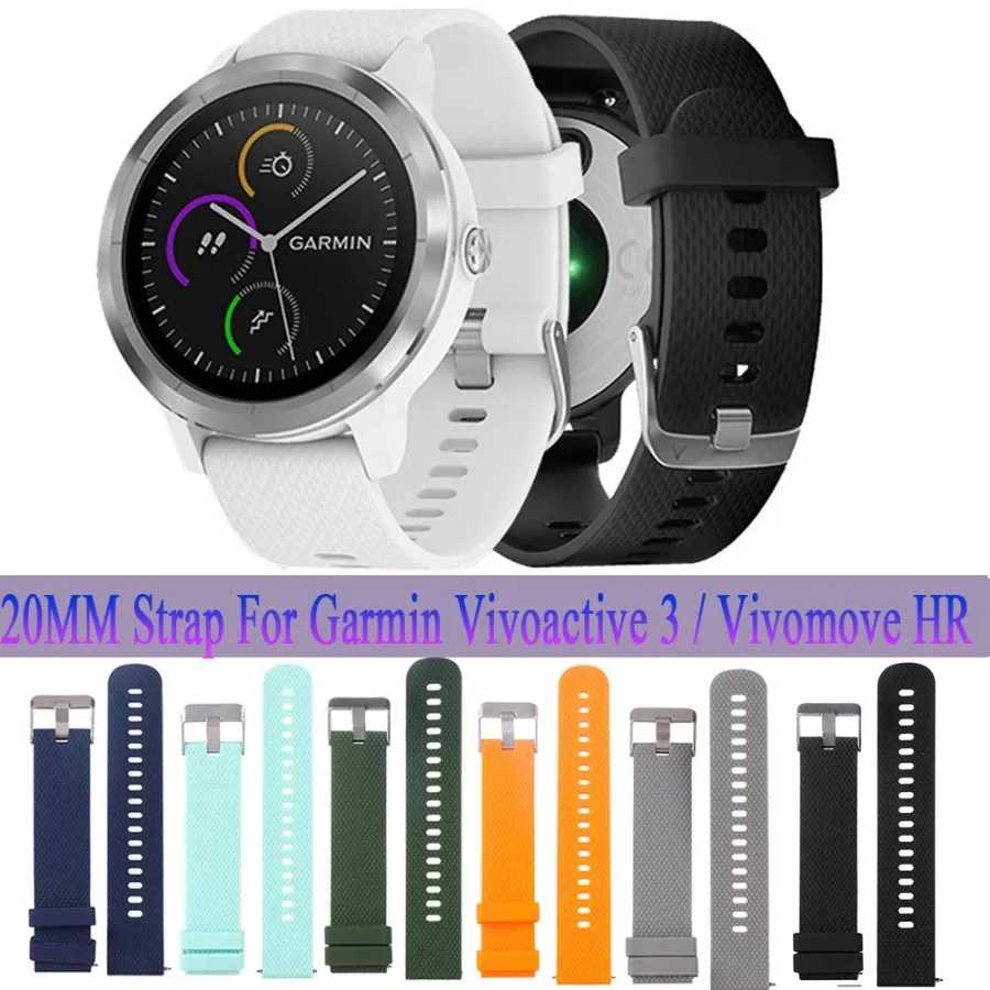 Ремешок для часов Garmin Vivoactive 3/Vibromove HR 20 мм, браслет для умных часов, ремешок на запястье, силиконовый ремешок для часов, аксессуары Аксессуары для часов
