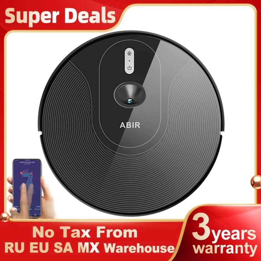 Робот-пылесос ABIR X6PRO , всасывание 6000 Па, программная виртуальная стена, умная влажная уборка, Дезинфекция, Непрерывная очистка точки останова, Хранение карт, Поддержка Яндекс Алисы Техника для уборки