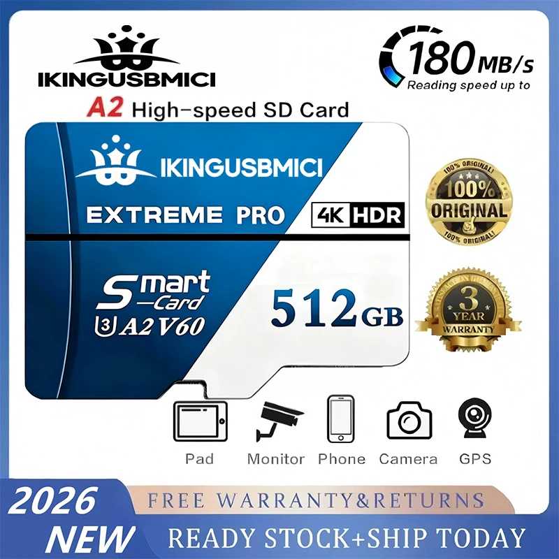 Высокоскоростные карты памяти Micro TF/SD (TF-карты) 32 ГБ, 64 ГБ, 512 ГБ V10 Original Ultra HD Full HD для GoPro и дронов Хранение данных