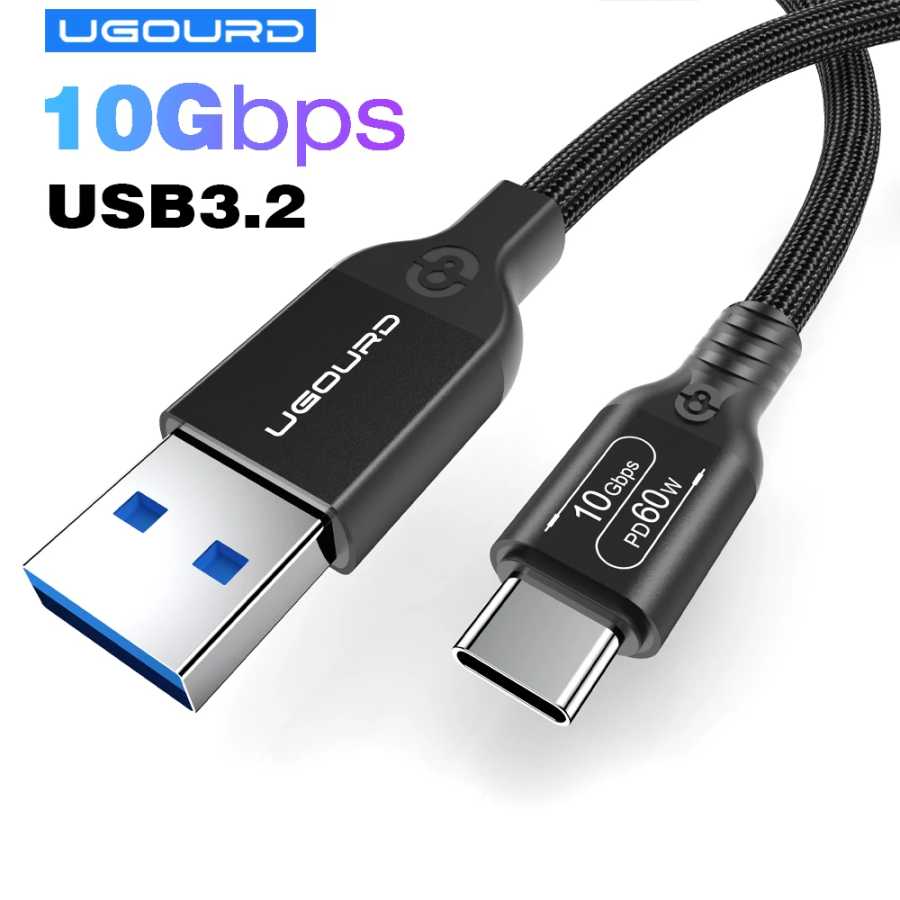 USB3.2 USB3.1 Gen2 Кабель 10 Гбит/с Кабель USB-A к USB типа C 3A 60 Вт Шнур для быстрой зарядки 10G передачи данных USB-C для жесткого диска SSD 