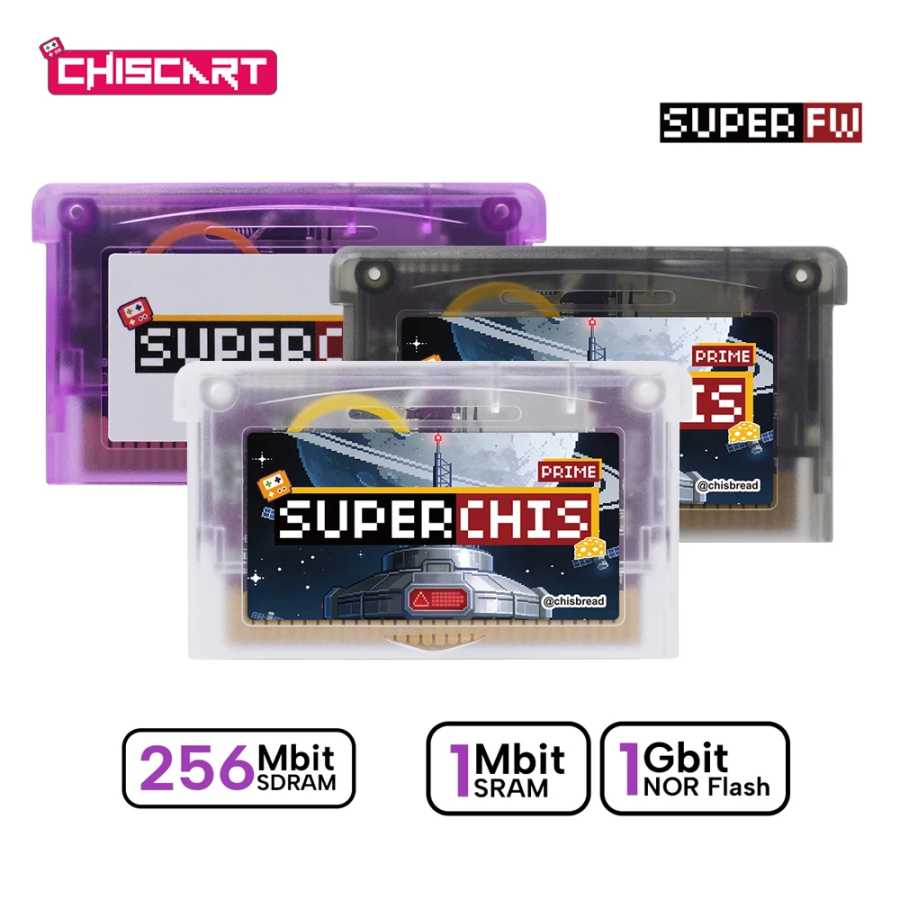 Картридж Chiscart SuperChis Prime Game Reader для Nintendo GBA/NDS/GBA SP/GB Player с SDRAM, работающий на базе SuperFW NOR Flash Видеоигры и аксессуары