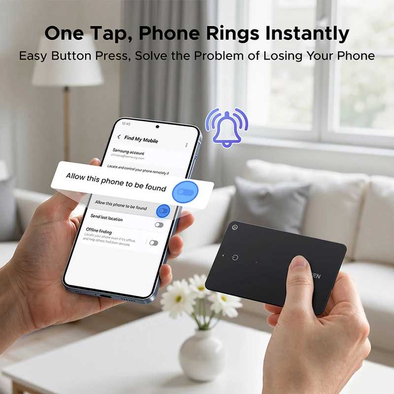 Фотография №3 товара UGREEN Bluetooth-трекер для Samsung Galaxy, GPS-локатор Smart Tag, устройство слежения,