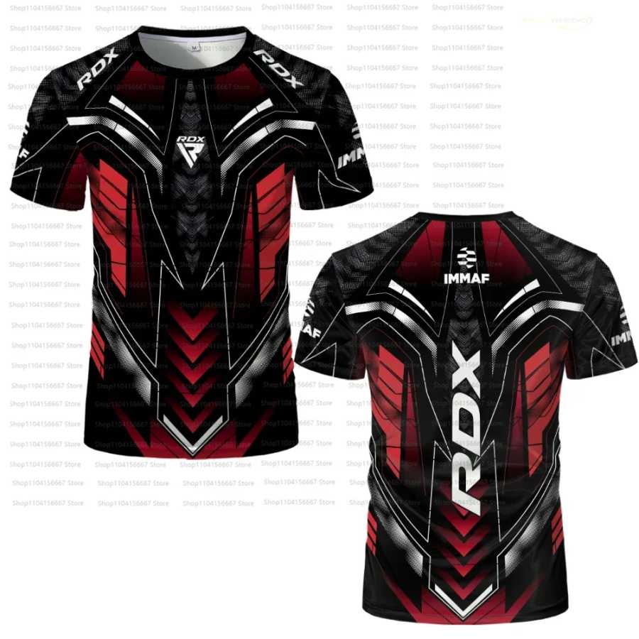 RDX Fighting Competition 2025 Новый трикотаж для любителей дышащей футболки, мужская и женская повседневная боксерская футболка с круглым вырезом и короткими рукавами Футболки и майки