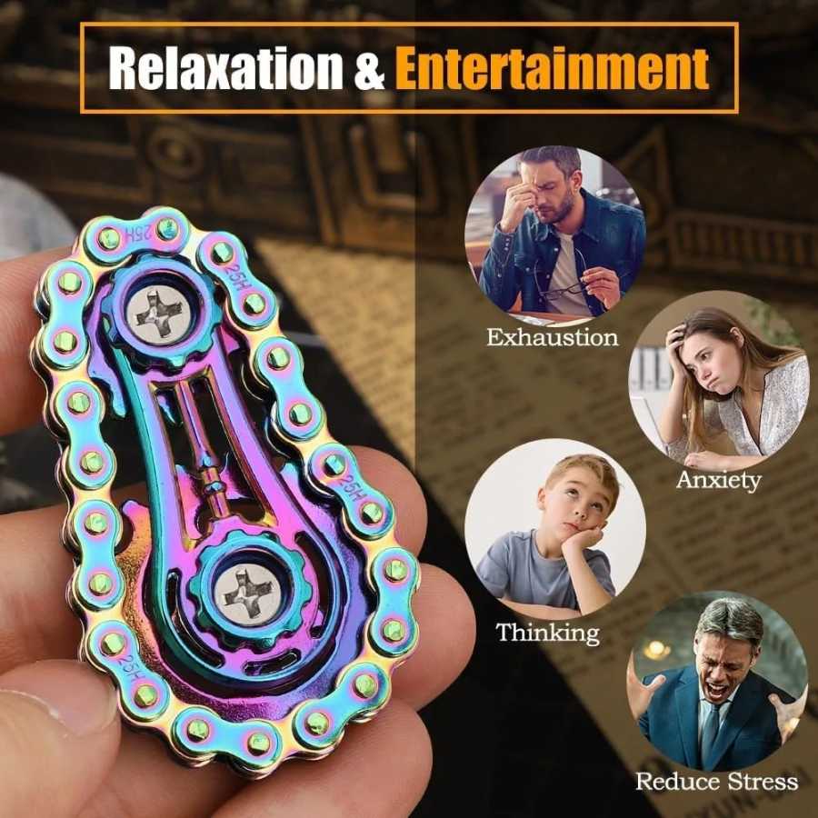 Фотография №4 товара Цепь Fidget, сенсорная велосипедная цепь EDC, антистрессовое снятие тревоги, металлический