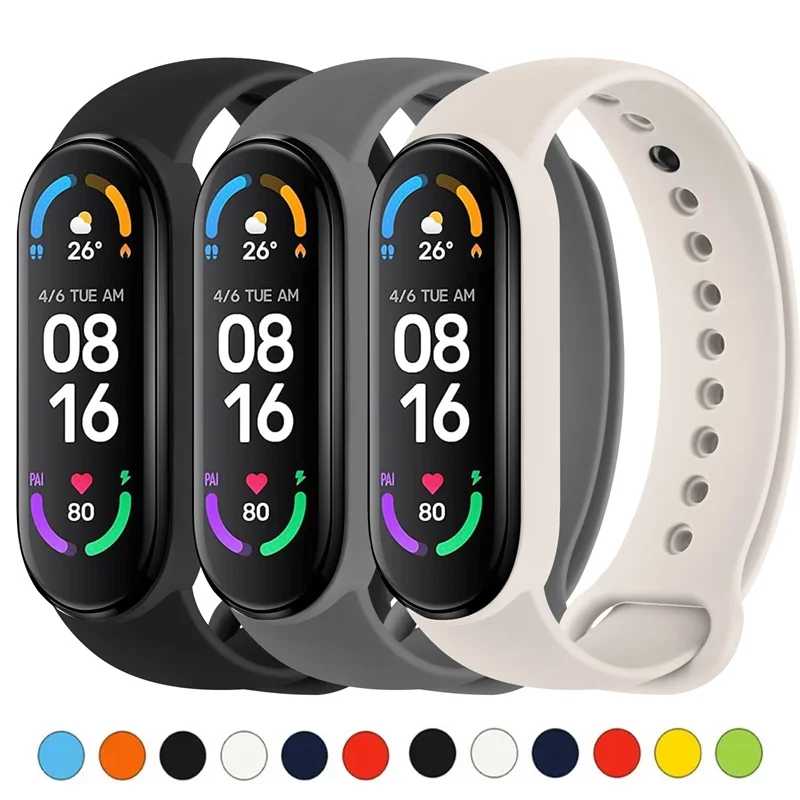 Ремешок для часов Xiaomi Mi Band 7 6 5 NFC, силиконовый браслет, ремешки correa Mi Band 6 7 5 4, аксессуары для умных часов Аксессуары для часов