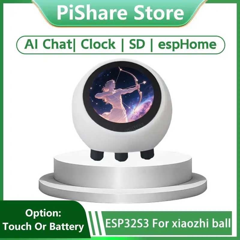 EspHome Assistant Совместимость XiaoZhi AI Голосовой чат Robot Ball ESP32-S3 1,28-дюймовый ЖК-дисплей N16R8 Макетная плата Wi-Fi Часы DeepSeek Компьютерные комплектующие