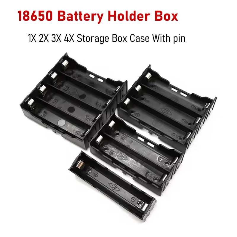 ABS 18650 Чехлы для аккумуляторов Power Bank 1X 2X 3X 4X DIY Коробка для хранения аккумуляторов 1 2 3 4 слота Контейнер для сотовых батарей с жестким штифтом Аксессуары и запчасти