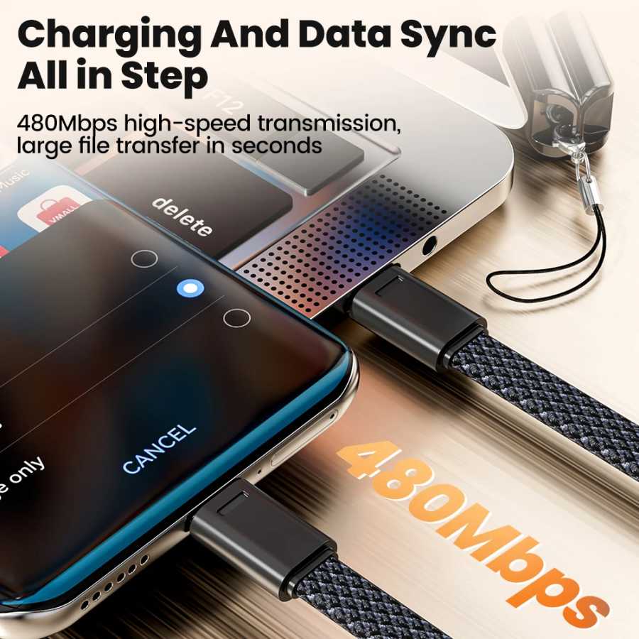 Фотография №2 товара Короткий брелок для ключей 60 Вт, 16 см, кабель USB