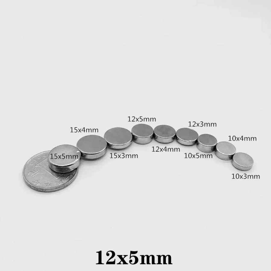 Фотография №4 товара Мощные круглые магниты из редкоземельных металлов 12x5 мм, неодимовые дисковые
